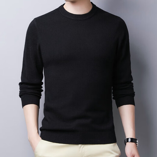 Hongdou Hodo2025 new 100% woolen round neck men's casual warm woolen sweater bottoming sweater maroon 2XL (185)