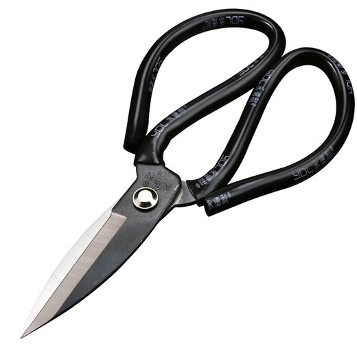 Yongdeli Factory Ciseaux spéciaux de tailleur pour usine de cuir et de vêtements Grands ciseaux à tête de poisson puissants en acier au manganèse de qualité industrielle pour objets durs Yongdeli D01 Ciseaux à grande tête noirs (21,5 cm)