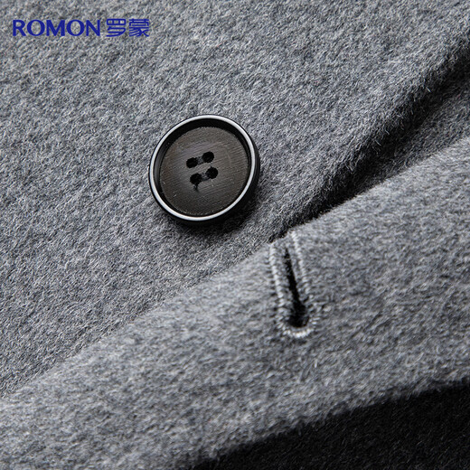 Romon Sheep Wool Double-sided Woolen Wool Coat Men's Autumn and Winter Mid-Length Casual Woolen Windbreaker Men's Jacket