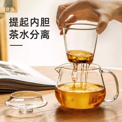 High temperature resistant explosion-proof glass flower teapot filtered black tea teapot Kungfu glass teapot Mingyu teapot 500ml