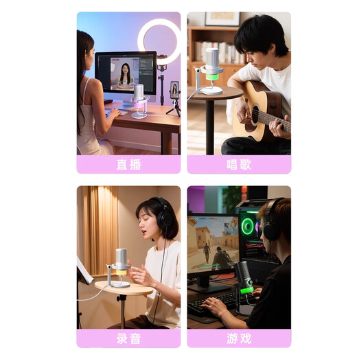 TAKSTAR GX3 Desktop USB Microphone Computer Network Teaching Game Voice Karaoke Live Broadcast Built-in Sound Card Audiobook Professional Recording Dubbing Microphone GX3 Deep Black Adapter + Data Cable + Headphones