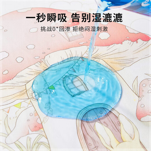 Li Mengsi changing pad baby waterproof washable pure cotton breathable Class A children's baby washable sheets overnight care mattress Mushroom Town (Gift Box Packaging Class A Quality) 50x70cm