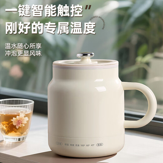 Health kettle electric heating water cup portable travel office silent constant temperature one person food stew cup hot milk cup 0.8L smart model multi-function stew