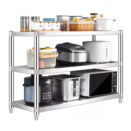 Yusenyi 304 kitchen shelf stainless steel floor-standing storage home rack stainless steel multi-layer thickened thickened layer (304 extra thick) length 70 width 30 height 80 two layers