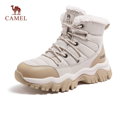 CAMEL Snow Boots Women's Comfortable Velvet Thick Sole Lace Workwear Warm Boots L25W396111 Apricot 37