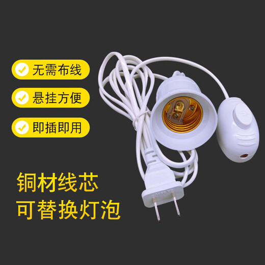 Master Lang E27 screw hanging lamp holder with independent switch two plug extension cord suspended lamp holder 8 meters with switch cord