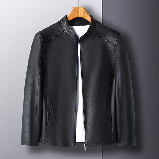 Rimba 2025 new spring, autumn and winter Haining genuine leather jacket men's sheepskin jacket business casual stand collar jacket trend purple M 170