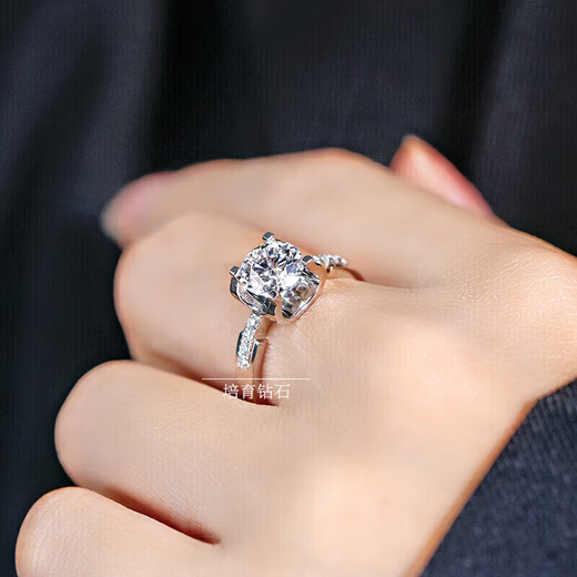 DRD grade moissanite diamond proposal diamond ring, one carat diamond ring, four-prong micro-set small diamond Valentine's Day gift, 50-point moissanite diamond ring/D grade, keep silent, contact customer service and note the number of circles