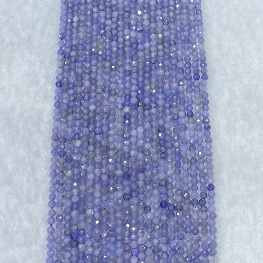 Tanzanite natural faceted loose beads semi-finished small grain crystal cut angle diy bracelet women's clavicle tassel accessories 1#/3~3.2MM/facet/strip/38cm