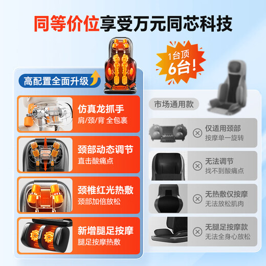 Oaks (AUX) cervical spine massager fully automatic kneading whole body lying cushion massage cushion massage chair massager shoulder neck waist back legs and feet Mid-Autumn Festival gifts for leaders to send to parents and elders for the festival Ten thousand yuan massage chair with the same core 110 head massage + leg and foot kneading + one set for 9