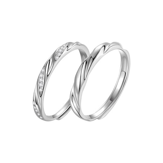 FEILACK diamond ring female couple matching ring niche live silver ring couple style wedding ring for girlfriend birthday gift matching ring female ring closed + male ring live