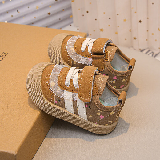 Terranis Yangma recommends lace 2025 new autumn style for infants and young children spring breathable 1 year old 2 girls 3 soft bottom non-slip 5 school beige 18 _inner length 12cm