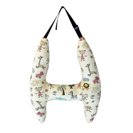 汽车抱枕儿童卡通睡枕车载抱枕车上舒适后排安全带防勒脖睡觉神器 蓝色恐龙 55*67