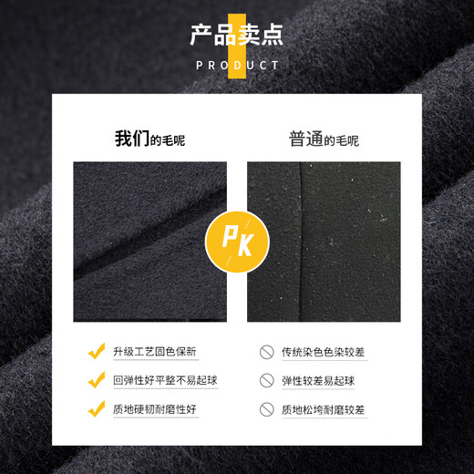 SHANSHAN Shanshan short wool coat men's 2026 spring business men's warm simple casual versatile woolen coat black L /175