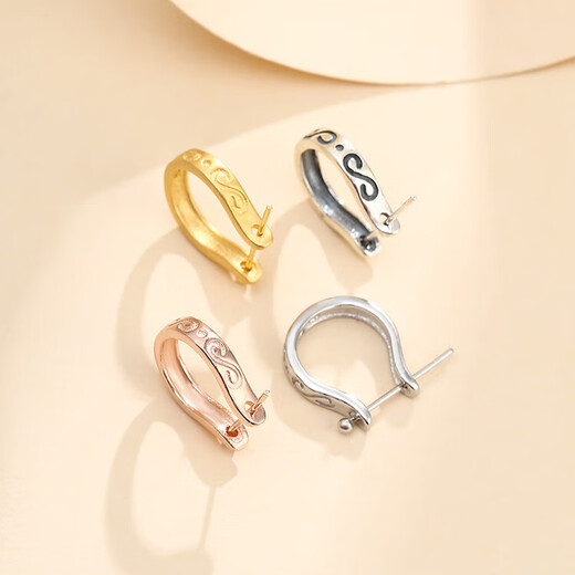 Buhesyt18*k* gold buckle head 925 pendant diy accessories 18K jade pendant buckle Buddha male buckle necklace glossy color large clip distance 7* clip thickness 7mm