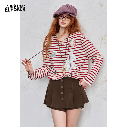Fairy's Pocket Retro Brown High Waist Shorts Women's 2025 Autumn and Winter New Style Small Design Skirt Pants Retro Brown M