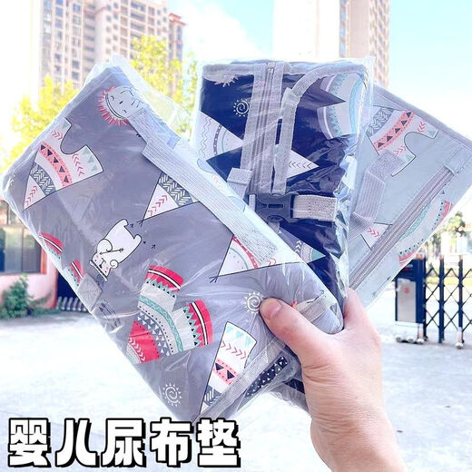 Portable baby changing pad, waterproof oxford cloth urine barrier, portable tissue paper diaper storage mommy bag, gray portable baby changing pad