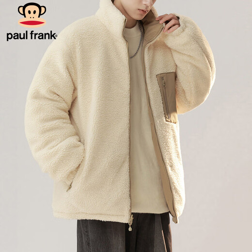 Big-mouthed monkey (paul frank) double-sided cotton coat for men in winter thickened velvet jacket for men warm cotton coat and jacket for men light army green L