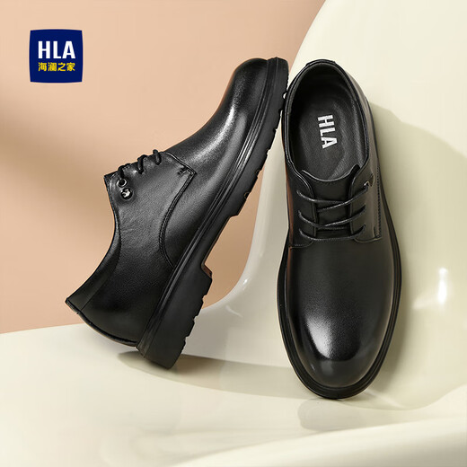 Heilan House (HLA) leather shoes men's business formal shoes thick soles increased casual derby shoes HAAPXM3EBH291 black 42