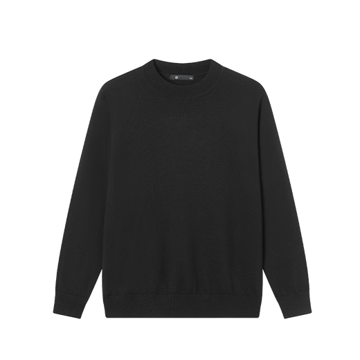 Made in Tokyo, machine washable woolen sweater, sweater, sweater, men's round neck 25 autumn and winter new coat, black XL