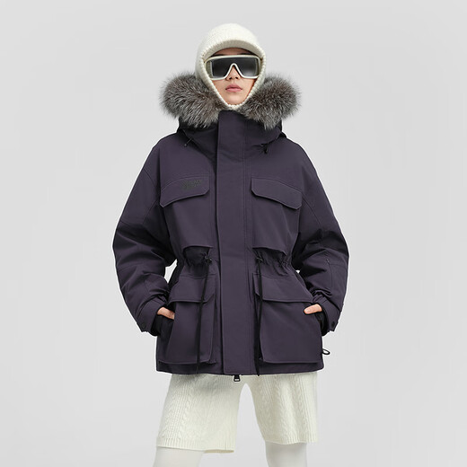 Gao Fan and Tian Xuning same style black gold goose down jacket snow shell 5.0 extreme cold 2025 new down jacket purple gold No. 7 L
