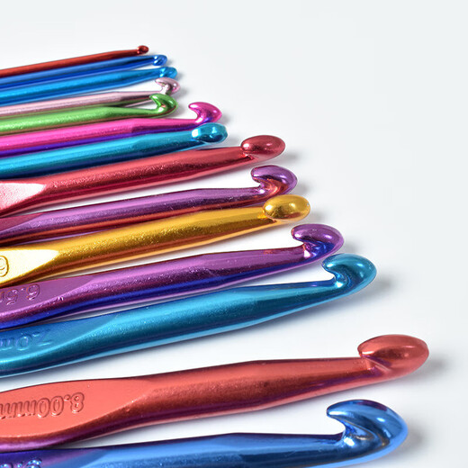 Colorful aluminum oxide crochet hooks, high-end metal crochet hooks, handmade DIY knitting tools, a complete set of wool thick crochet hooks, 4.0mm 1 piece