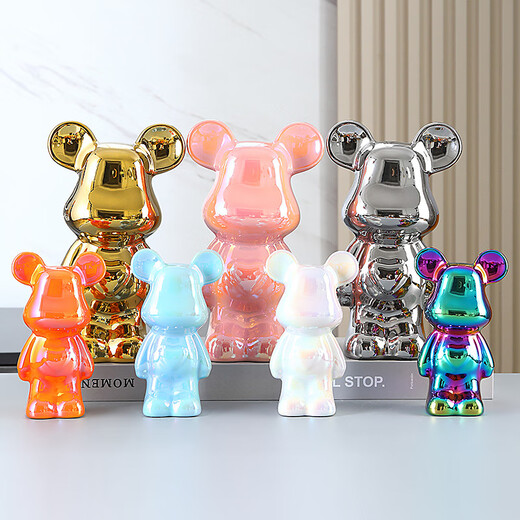 Care Bear decoration living room light luxury TV cabinet wine cabinet cartoon Care Bear doll internet celebrity children's room decoration black PC shelf set