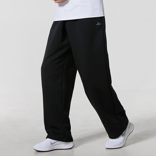 NIKE Men's Pants 2025 Winter New Sports Pants Comfortable and Versatile Casual Pants Knitted Velvet Warm Straight Pants IM6334-010 M