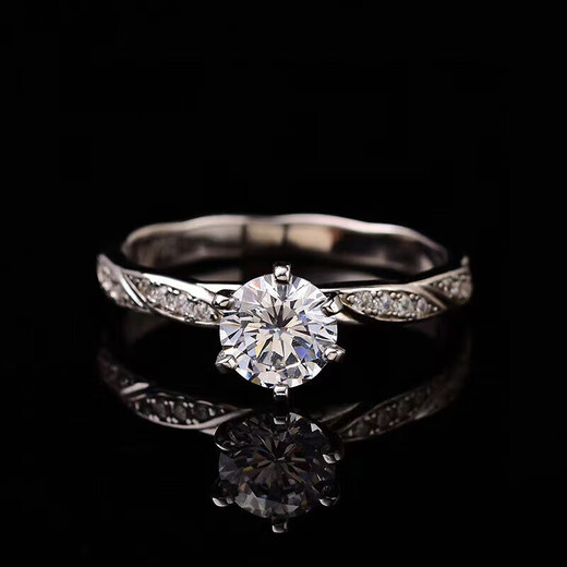 DR one carat diamond ring, platinum PT950 moissanite diamond ring, wedding ring for girlfriend’s birthday, Valentine’s Day confession, 50-point moissanite platinum ring/D grade, adjustable mouth size