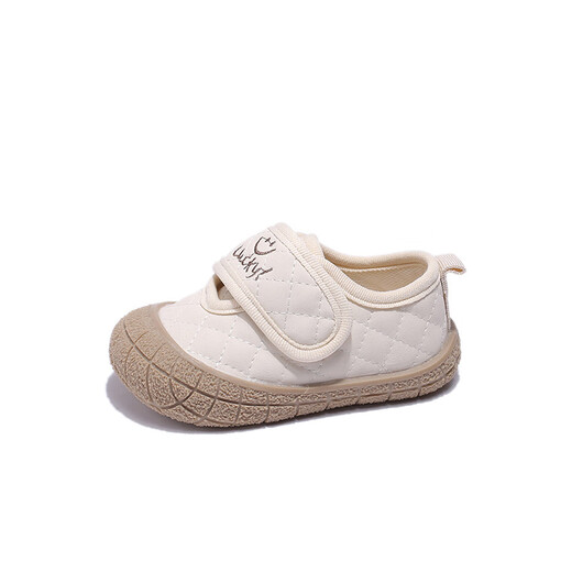 Tyrannis 2025 Autumn New Boys Soft Soled Shoes Infant Floor Shoes Children's Shoes Trendy Khaki Plus Velvet Style 23_Size_Inner Length 15.0cm