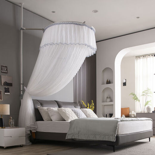 Yusenyi Tiandi Pole Mosquito Net Round Ceiling Princess 18m Bed Home Bedroom Telescopic Bracket 2 Meters The diameter of the mosquito net dome is 1.2 meters, one-size-fits-all, you can choose any size when placing an order. Width 0.9, length 2.0