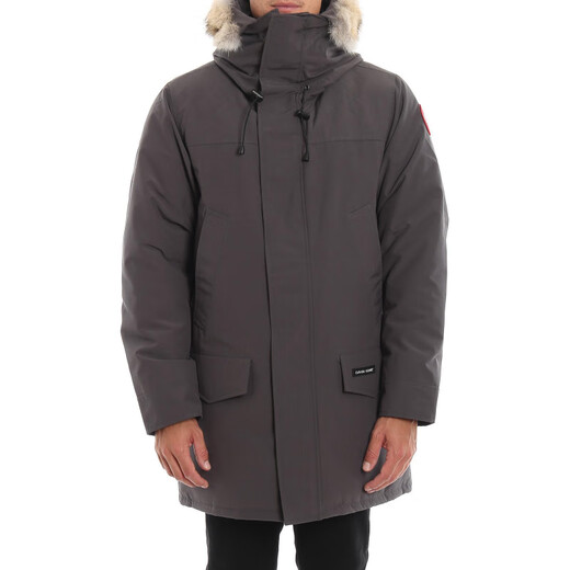 Canada Goose Langford Skisaison Red Label klassischer mittellanger Parka mit Logo und Kapuze, wasser- und winddicht, warme Daunenjacke L