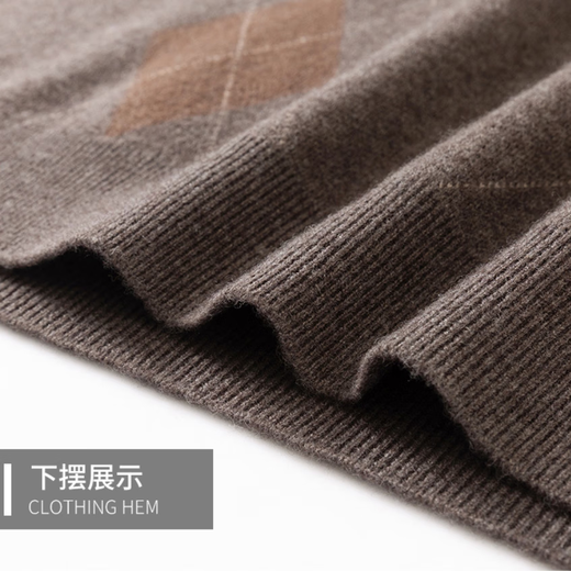 Ordo Cashmere Vest Men's Thick Wool Sweater Autumn and Winter Warm Sleeveless Dad's Wear Middle-aged and Elderly Wear Sweater Zhongka M 105