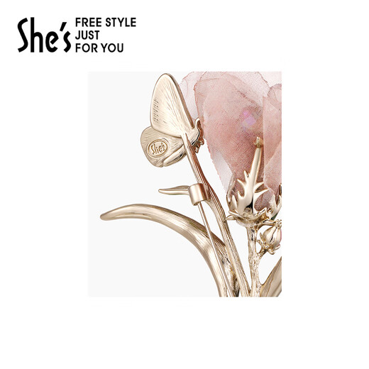 She s Akiko Plant Story Flower Craft Crystal Exquisite Fashion Brooch High-end Temperament Corsage Accessories Birthday Gift Red A0