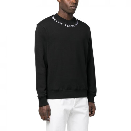 Versace (VERSACE) JEANSCOUTURS23 letter collar sweatshirt men's black black S