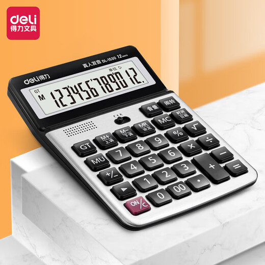 Deli 1530 Voice Calculator (Price Unit) Gray