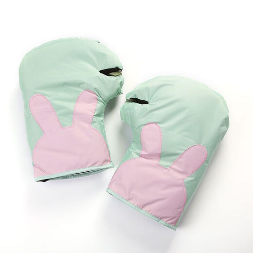 Fantasy bicycle handlebar cover winter tram warm and rainproof electric bicycle windshield gloves coldproof waterproof thickened handlebar pink rabbit handlebar cover (thickened version)