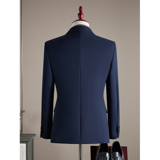 Angel Bird Haute Couture Wool Suit Suit Men's Wedding Dress High-End Business Professional Slim Formal Groom's Suit Black (Single Suit) M