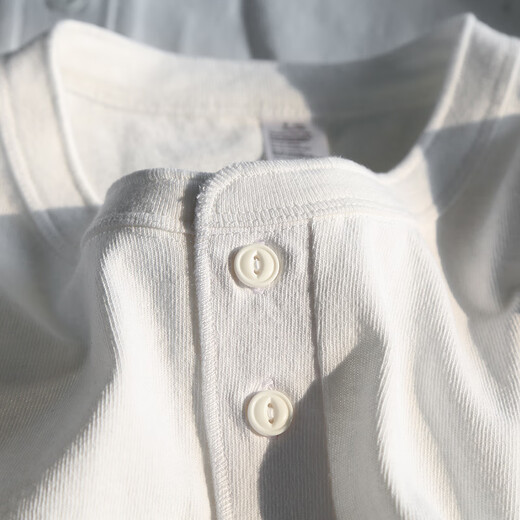 FOG RETRO2026 new trendy American Henry shirt long-sleeved T-shirt spring and autumn pure cotton inner sweatshirt white bottoming shirt for men white S