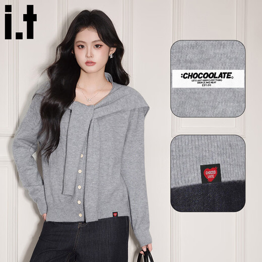 CHOCOOLATE it women's trendy brand temperament shawl sweater knitted cardigan for women 2025 autumn and winter popular loose casual top yellow one size