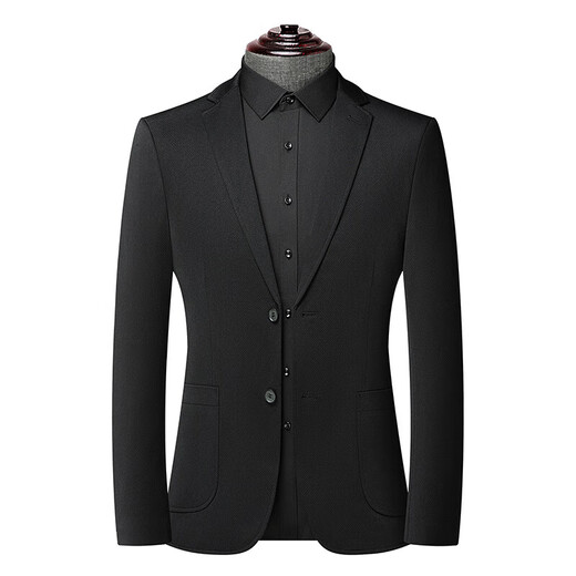 BOSS Men's Lightweight Black Suit 2025 New Spring High-end Men's Business Casual Suit Jacket Black M 170 Suitable for 100-125 Jin Jin equals 0.5 kg