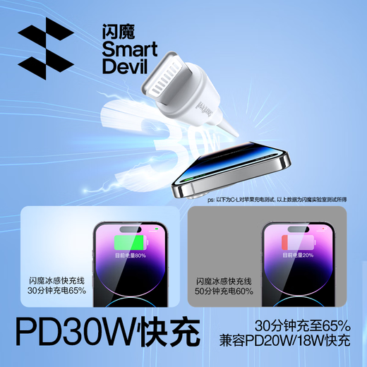 SmartDevil Apple data cable PD30W/20W fast charging cable type-c to lightning interface iPhone14/13/12/series ipad air2 Apple charging cable 1.0m