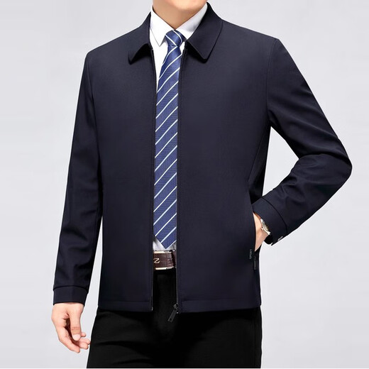 BOSS Business Executive Jacket Men's Spring and Autumn 2025 New Lapel Jacket High-end Brand Men's Jia Ke Non-ironing Navy Blue L 175