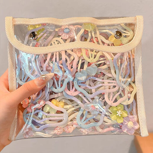 Children's cloud hairpin girl's back head hair clip headdress little girl's side broken hair bangs bb clip hairpin lime + sunset powder 8 pieces, no hair stuck