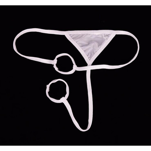 Secret Men's Sexy Thong Double Circle JJ Set White One Size