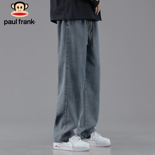 Paul Frank Jeans Men's Autumn American Loose Pants Men's Pants High Street Casual Pants Men's Trendy Brand Retro Blue XL