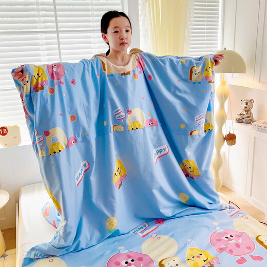 Beanie Velvet Multifunctional Sleeping Bag Anti-Kick Quilt Magic Baby Children 0-18 Years Old Removable and Washable for Autumn and Winter Velvet Donut Warm and Breathable 110*150cm Single Quilt Cover + Thick Quilt Core + Thick Quilt Core