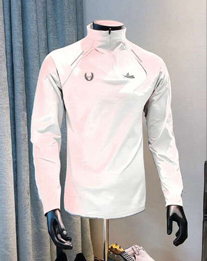 Fitness long-sleeved men's and women's loose half-zip sports T-shirt American running autumn and winter basketball training plus fleece cycling jersey V07 black reflective strips +276 M M