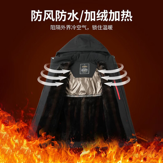 Woodpecker (TUCANO) cotton-padded jacket for men in winter, cold-proof and warm velvet jacket for middle-aged and elderly men, New Year clothes for dad, cotton-padded jacket for men