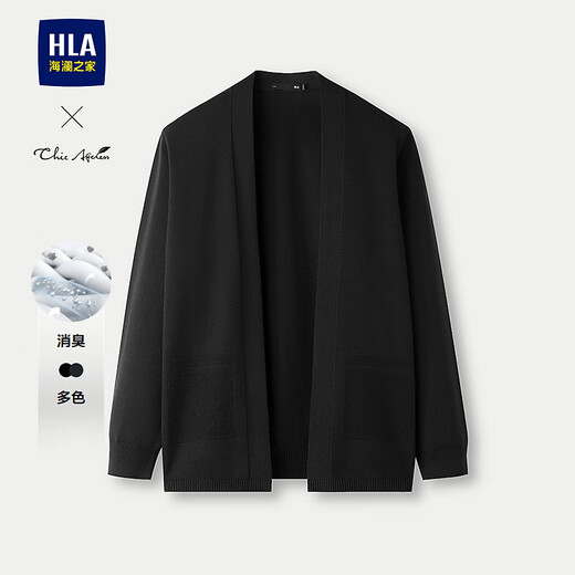 Heilan House (HLA) Knitted Cardigan Men's 25 New Warm Sweater Men's Autumn Black 08 L 175/92A Recommended 137~150Jin Jin equals 0.5 kg
